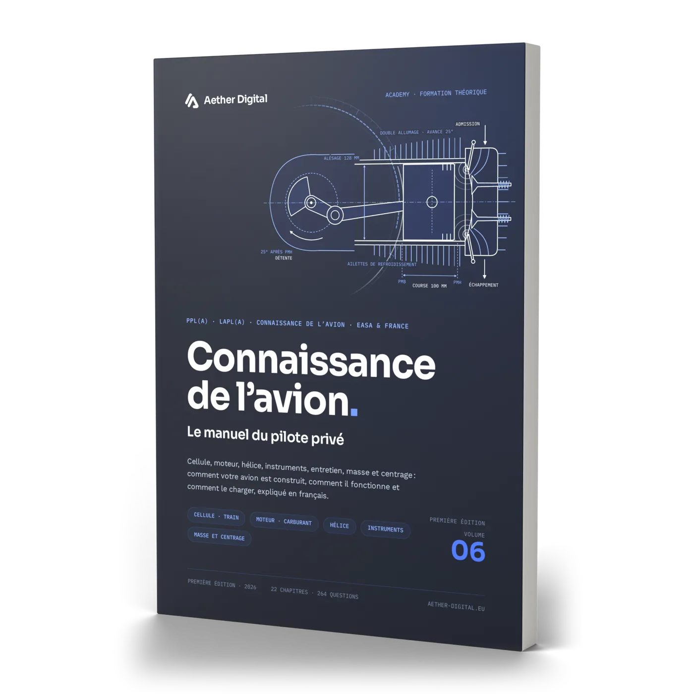 Le livre Connaissance de l’avion debout, vue de la tranche
