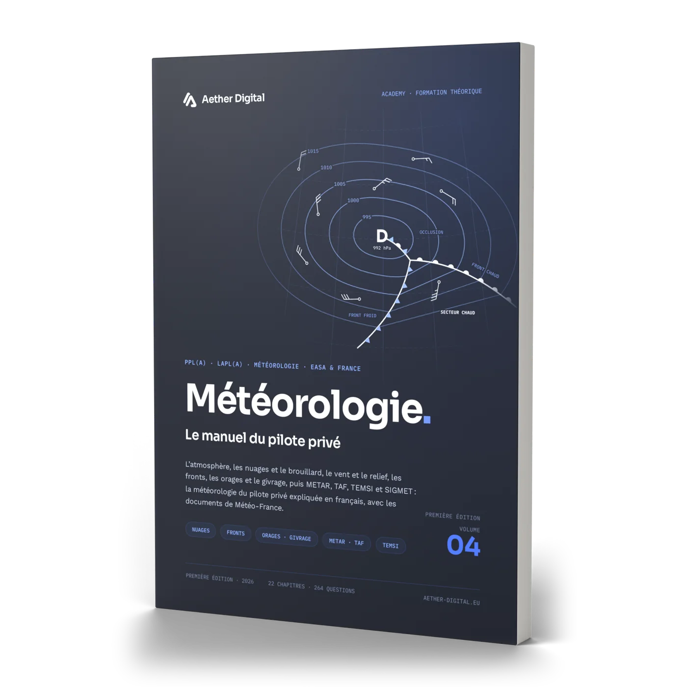 Le livre Météorologie debout, vue de la tranche