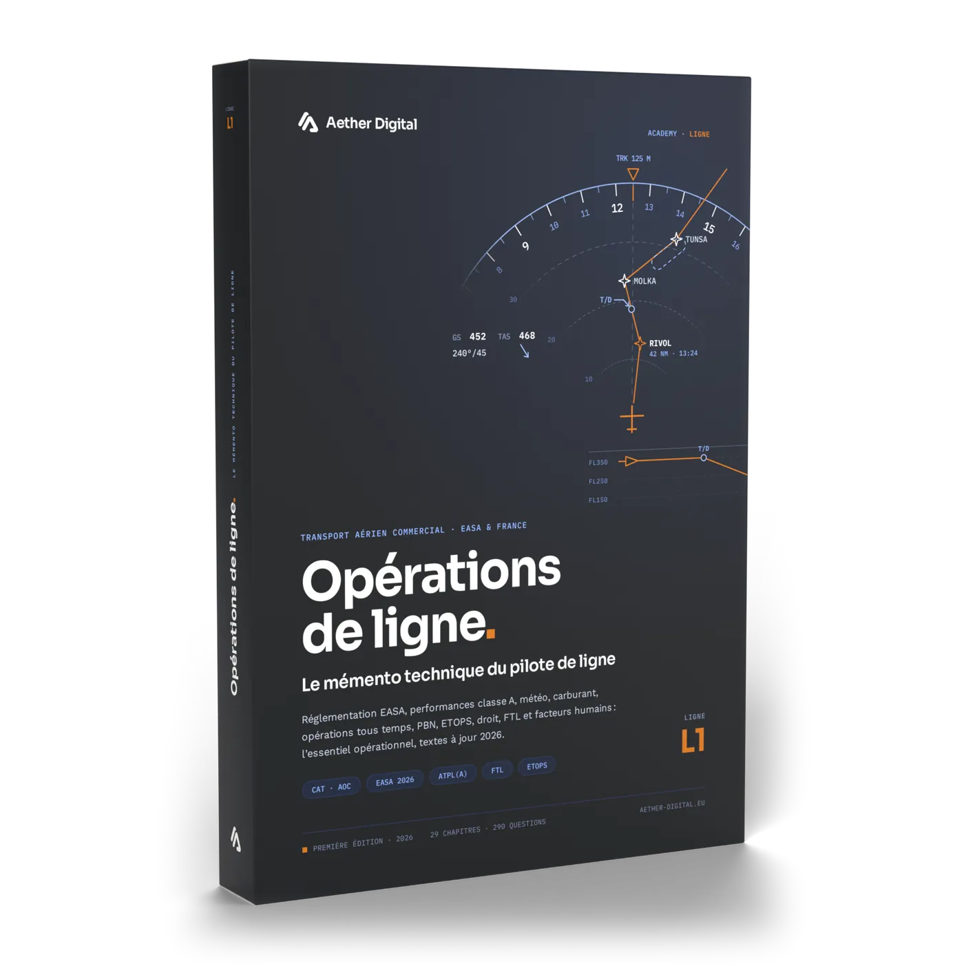 Le livre Opérations de ligne, couverture vue de trois quarts avec la tranche