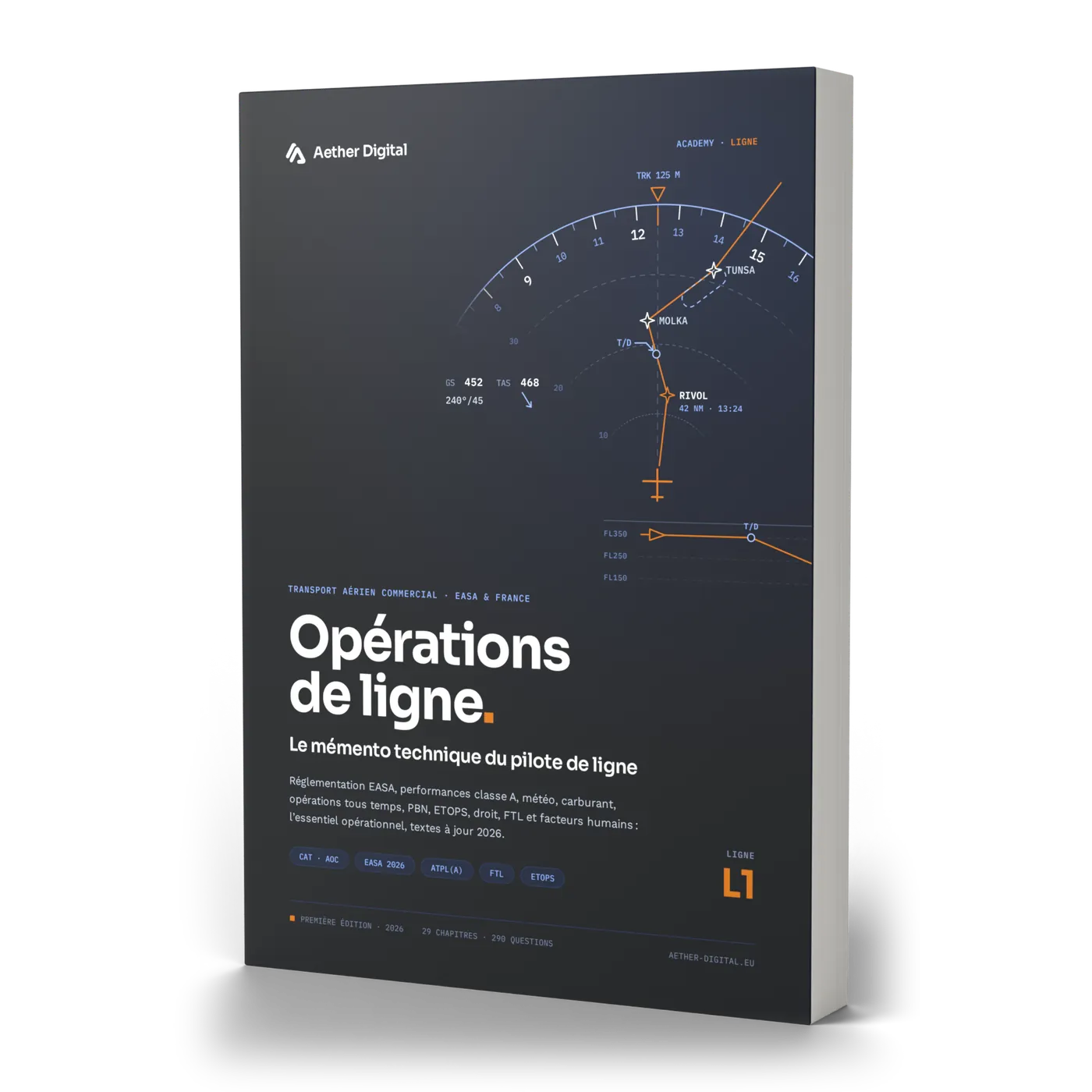 Le livre Opérations de ligne debout, vue de face