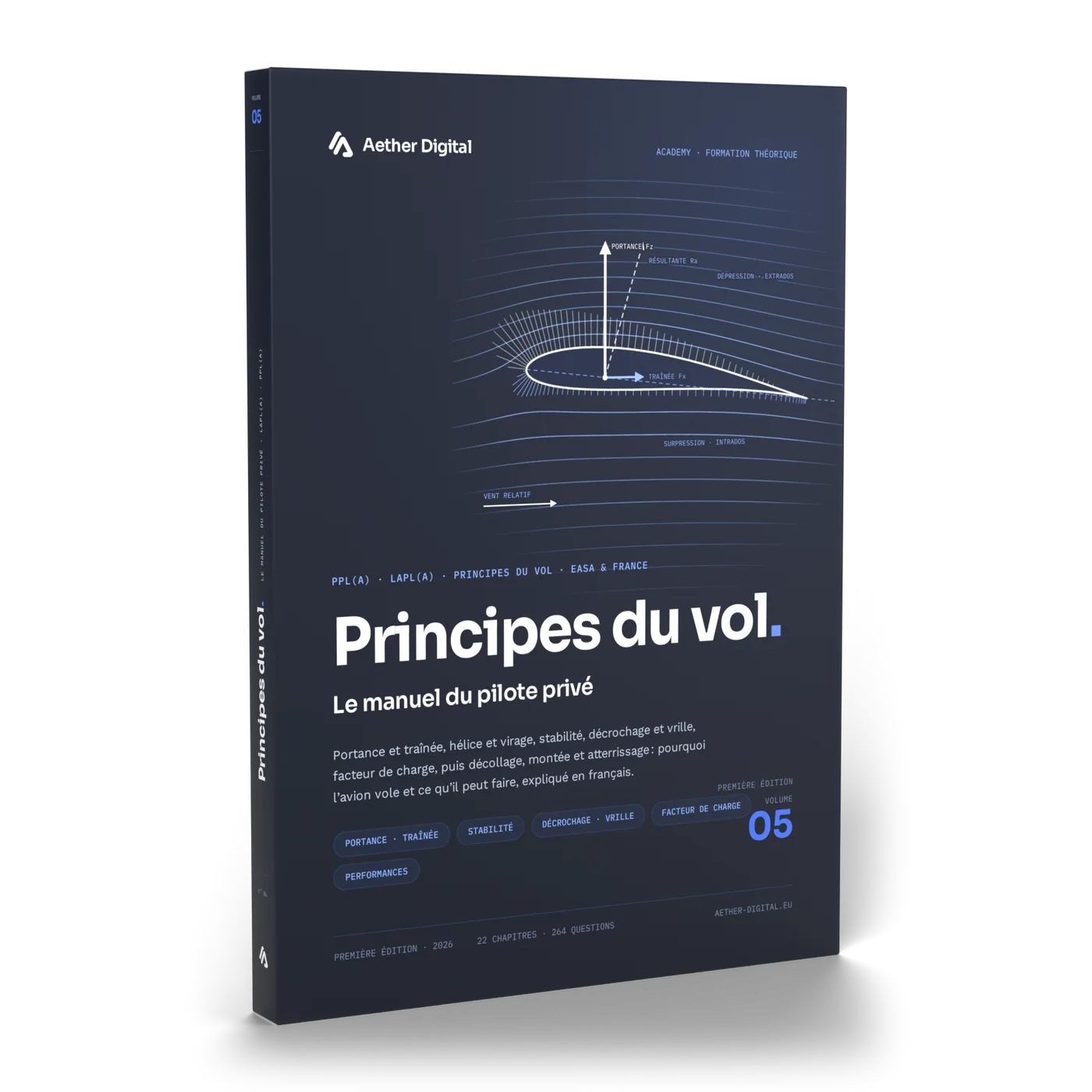 Le livre Principes du vol, couverture vue de trois quarts